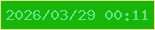 文字の大きさ：3、枠の色：e7e592、背景の色：17b608、文字の色：62e387 無料ブログパーツのブログ時計