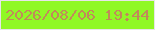 文字の大きさ：4、枠の色：e7e5e9、背景の色：90f825、文字の色：c18a5a 無料ブログパーツのブログ時計