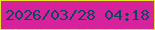 文字の大きさ：3、枠の色：e7e62b、背景の色：d6239b、文字の色：0c4660 無料ブログパーツのブログ時計