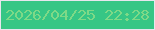 文字の大きさ：5、枠の色：e7e6ee、背景の色：36c685、文字の色：7ed987 無料ブログパーツのブログ時計