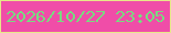 文字の大きさ：1、枠の色：e7e889、背景の色：f04da8、文字の色：78db80 無料ブログパーツのブログ時計