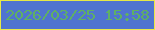 文字の大きさ：2、枠の色：e7e947、背景の色：5074d0、文字の色：5fb064 無料ブログパーツのブログ時計