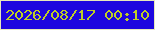 文字の大きさ：4、枠の色：e7e9bb、背景の色：1d07df、文字の色：bfcf25 無料ブログパーツのブログ時計