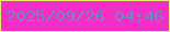文字の大きさ：5、枠の色：e7eb71、背景の色：f32ec7、文字の色：7288c2 無料ブログパーツのブログ時計