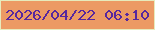 文字の大きさ：5、枠の色：e7ebbc、背景の色：ec9a64、文字の色：57279e 無料ブログパーツのブログ時計