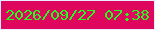 文字の大きさ：5、枠の色：e7edfe、背景の色：de075d、文字の色：22fd1f 無料ブログパーツのブログ時計