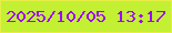 文字の大きさ：5、枠の色：e7ee46、背景の色：c3f032、文字の色：9d08fc 無料ブログパーツのブログ時計