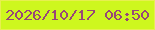 文字の大きさ：3、枠の色：e7ef50、背景の色：cef71e、文字の色：974778 無料ブログパーツのブログ時計