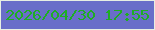 文字の大きさ：2、枠の色：e7efe3、背景の色：696ec9、文字の色：1eae23 無料ブログパーツのブログ時計