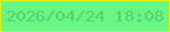 文字の大きさ：3、枠の色：e7f00a、背景の色：68f785、文字の色：58cf70 無料ブログパーツのブログ時計