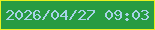 文字の大きさ：4、枠の色：e7f020、背景の色：279b42、文字の色：a7d3e7 無料ブログパーツのブログ時計