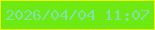 文字の大きさ：2、枠の色：e7f418、背景の色：6ee911、文字の色：80e2ab 無料ブログパーツのブログ時計