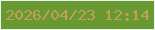 文字の大きさ：1、枠の色：e7f5ee、背景の色：689a31、文字の色：c39f5c 無料ブログパーツのブログ時計