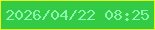 文字の大きさ：1、枠の色：e7f81d、背景の色：33ca46、文字の色：89f8ac 無料ブログパーツのブログ時計