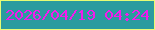 文字の大きさ：2、枠の色：e7fb74、背景の色：2b9b9f、文字の色：f31bec 無料ブログパーツのブログ時計