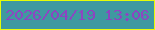 文字の大きさ：1、枠の色：e7fc07、背景の色：3f99a0、文字の色：8c46c1 無料ブログパーツのブログ時計