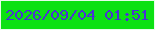 文字の大きさ：5、枠の色：e7fdea、背景の色：0ce113、文字の色：4933d3 無料ブログパーツのブログ時計