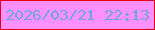文字の大きさ：5、枠の色：e8001a、背景の色：fd90fb、文字の色：6fa5dc 無料ブログパーツのブログ時計
