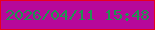 文字の大きさ：3、枠の色：e8001d、背景の色：b7089a、文字の色：1f9350 無料ブログパーツのブログ時計