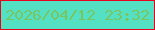 文字の大きさ：3、枠の色：e80220、背景の色：54e1c3、文字の色：78c561 無料ブログパーツのブログ時計