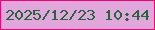 文字の大きさ：5、枠の色：e80672、背景の色：e1a6dc、文字の色：236638 無料ブログパーツのブログ時計