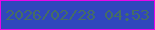 文字の大きさ：4、枠の色：e807ea、背景の色：3047bc、文字の色：456d64 無料ブログパーツのブログ時計