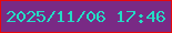 文字の大きさ：4、枠の色：e8080b、背景の色：792a85、文字の色：24ddc5 無料ブログパーツのブログ時計