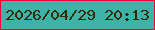 文字の大きさ：4、枠の色：e8092c、背景の色：3eb4a8、文字の色：342b04 無料ブログパーツのブログ時計