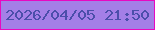 文字の大きさ：5、枠の色：e809c1、背景の色：a47fe7、文字の色：4b4eaa 無料ブログパーツのブログ時計
