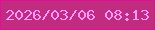 文字の大きさ：4、枠の色：e80a98、背景の色：c12c81、文字の色：fb96fa 無料ブログパーツのブログ時計