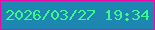 文字の大きさ：5、枠の色：e80aa7、背景の色：1e87b1、文字の色：3bf98d 無料ブログパーツのブログ時計