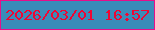 文字の大きさ：1、枠の色：e80e8a、背景の色：3a8cb9、文字の色：ef0633 無料ブログパーツのブログ時計