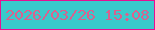 文字の大きさ：4、枠の色：e80e92、背景の色：3ac9cb、文字の色：d9618e 無料ブログパーツのブログ時計