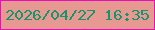 文字の大きさ：1、枠の色：e80ebe、背景の色：e79891、文字の色：14956e 無料ブログパーツのブログ時計