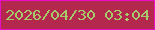 文字の大きさ：2、枠の色：e80ec7、背景の色：b4284e、文字の色：a6c96b 無料ブログパーツのブログ時計