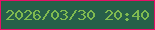 文字の大きさ：4、枠の色：e80f67、背景の色：276049、文字の色：7fba50 無料ブログパーツのブログ時計