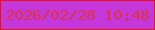文字の大きさ：1、枠の色：e81112、背景の色：c437da、文字の色：de3344 無料ブログパーツのブログ時計