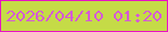 文字の大きさ：5、枠の色：e811c5、背景の色：c5db47、文字の色：d55ad6 無料ブログパーツのブログ時計