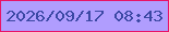 文字の大きさ：4、枠の色：e81366、背景の色：b09dfe、文字の色：3b48a4 無料ブログパーツのブログ時計