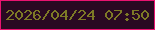 文字の大きさ：5、枠の色：e81370、背景の色：290922、文字の色：7d7926 無料ブログパーツのブログ時計