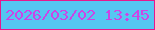 文字の大きさ：3、枠の色：e8178d、背景の色：55c6f1、文字の色：cc44e6 無料ブログパーツのブログ時計