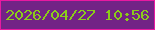 文字の大きさ：1、枠の色：e819a1、背景の色：722386、文字の色：8bcc1a 無料ブログパーツのブログ時計