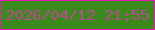 文字の大きさ：4、枠の色：e81cb5、背景の色：3a8b1c、文字の色：ba4695 無料ブログパーツのブログ時計