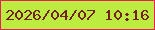 文字の大きさ：1、枠の色：e81d5a、背景の色：bdec41、文字の色：762121 無料ブログパーツのブログ時計
