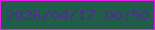 文字の大きさ：1、枠の色：e81ee8、背景の色：205e49、文字の色：502c8f 無料ブログパーツのブログ時計