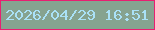 文字の大きさ：5、枠の色：e81f71、背景の色：86a390、文字の色：aae1f7 無料ブログパーツのブログ時計