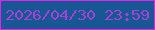 文字の大きさ：5、枠の色：e81ff0、背景の色：175794、文字の色：a741d5 無料ブログパーツのブログ時計