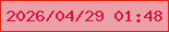 文字の大きさ：5、枠の色：e82116、背景の色：eba1a5、文字の色：da1042 無料ブログパーツのブログ時計