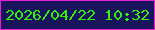 文字の大きさ：4、枠の色：e822d4、背景の色：1a145c、文字の色：33ee0e 無料ブログパーツのブログ時計