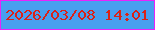文字の大きさ：1、枠の色：e822fc、背景の色：479fef、文字の色：da2217 無料ブログパーツのブログ時計